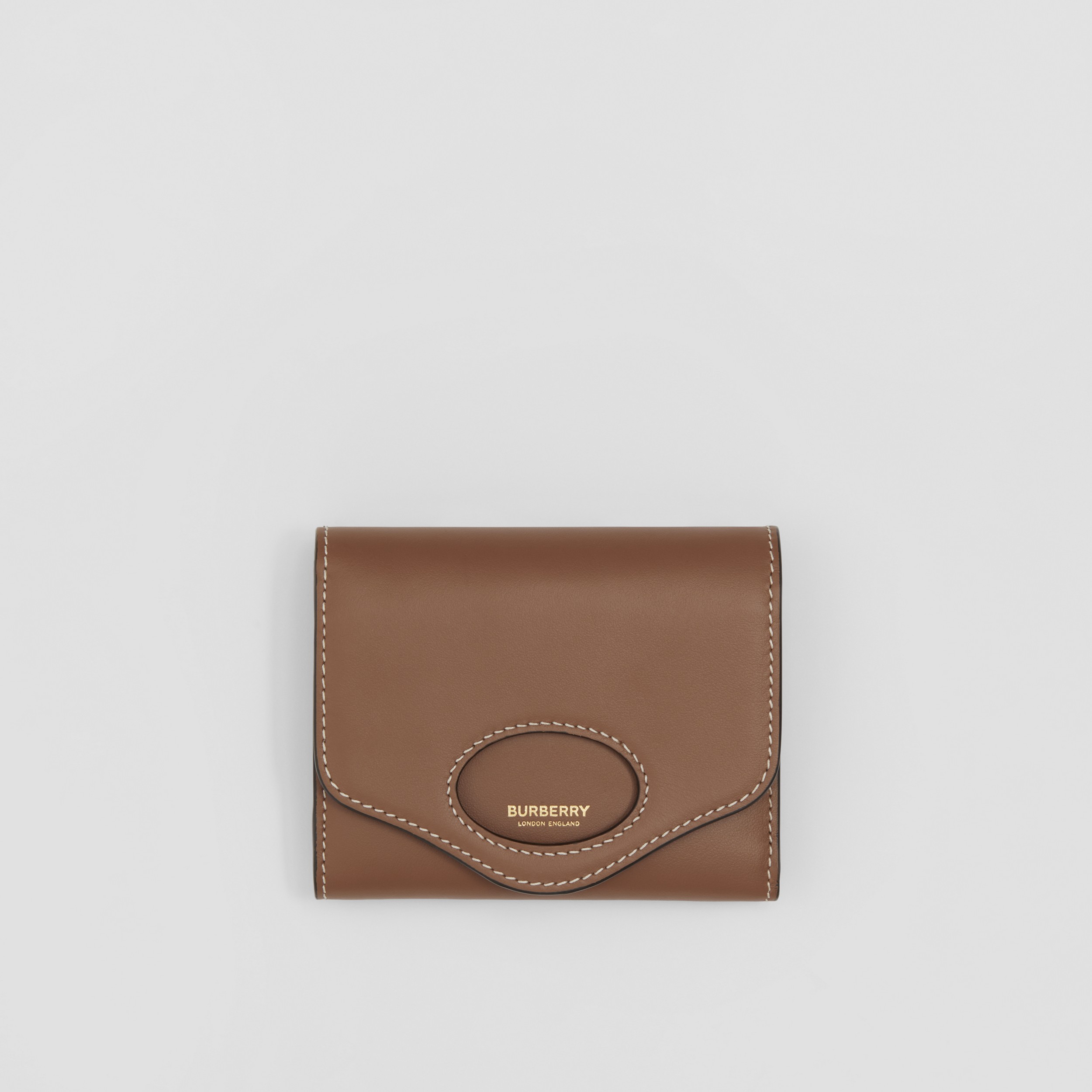 Leather Pocket Wallet in Malt Brown - Women | Burberry® Official - 1