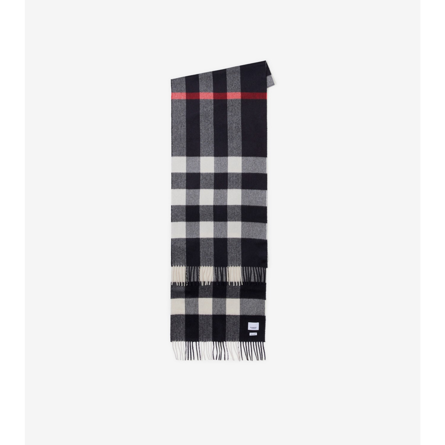 Burberry Check Wool scarf Black Plaid With White And Red Colors