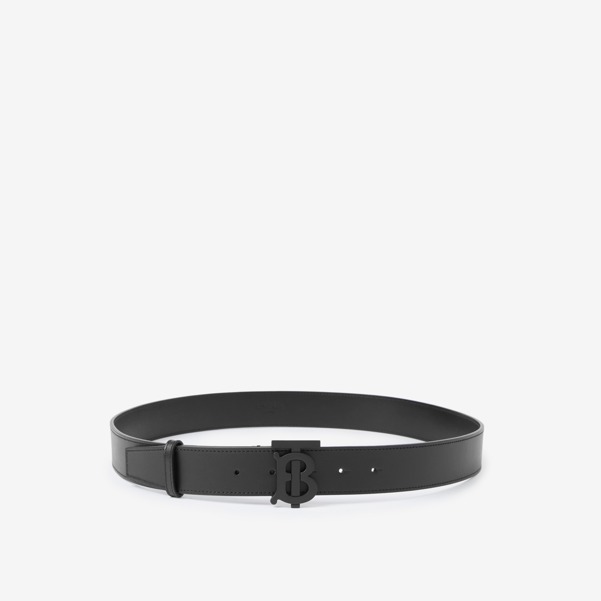 Leather TB Belt in Matt Black - Men | Burberry® Official