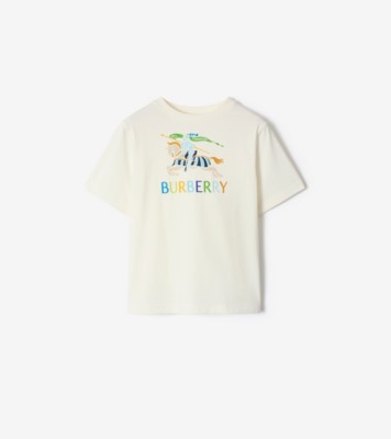 Multicolour EKD Cotton T-shirt in Chalk white | Burberry® Official