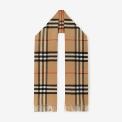 Burberry Reversible Check Cashmere Scarf In Archive Beige