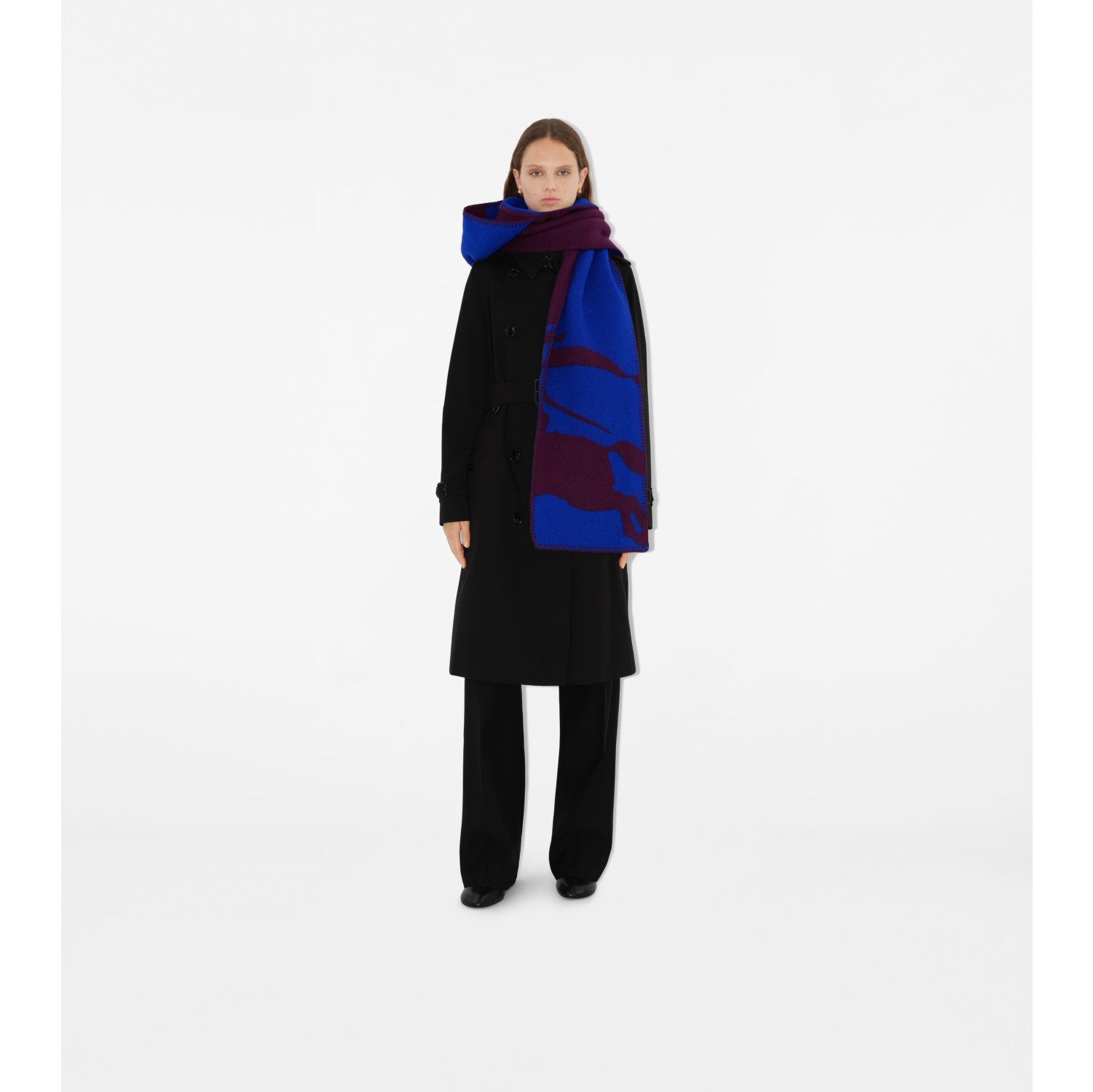 EKD Wool Hooded Scarf in Pansy/knight | Burberry® Official
