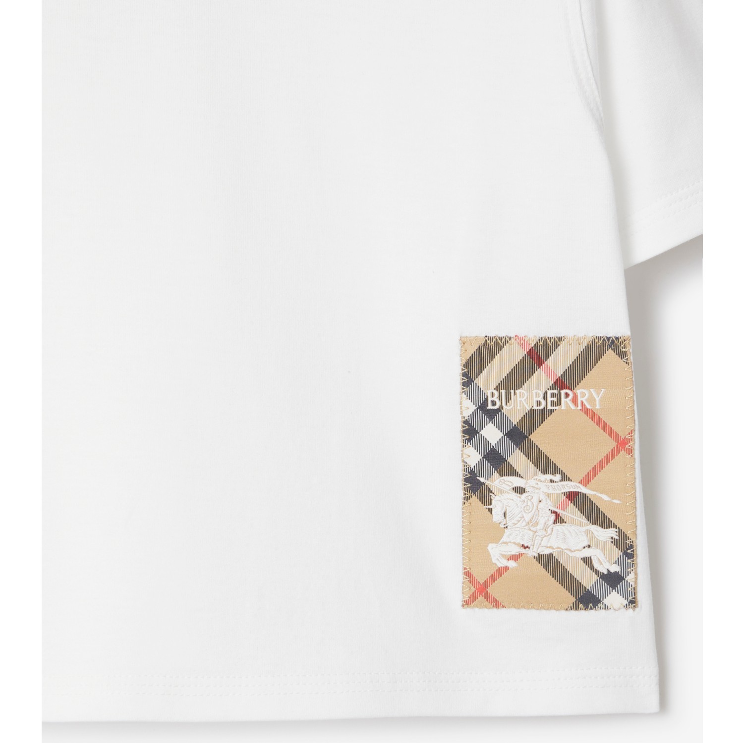 Baumwoll-T-Shirt mit Check-Label