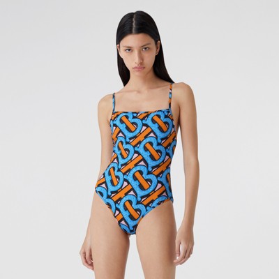 burberry swimsuit womens blue