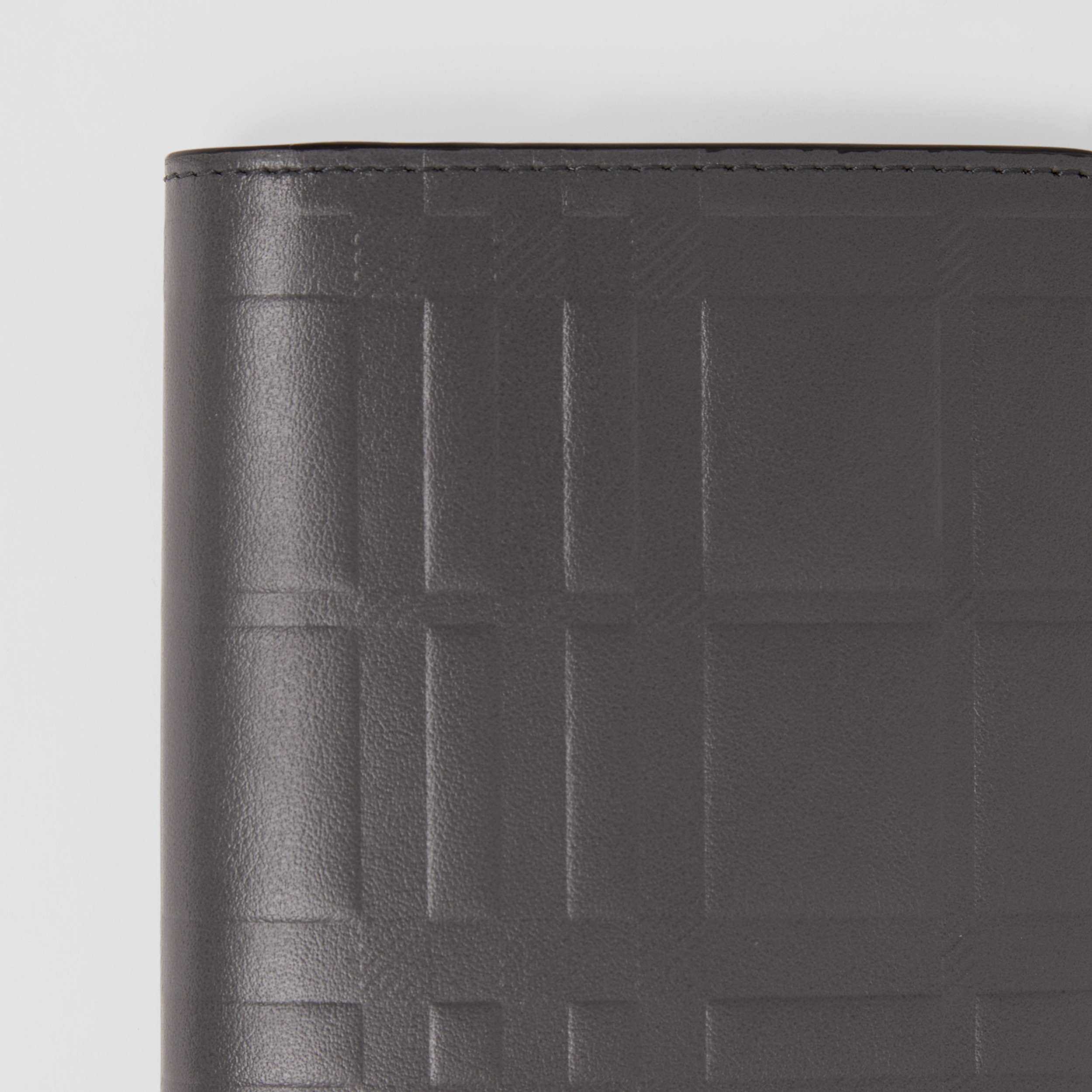 Embossed Check Leather Continental Wallet in Dark Ash Grey - Men | Burberry® Official - 2