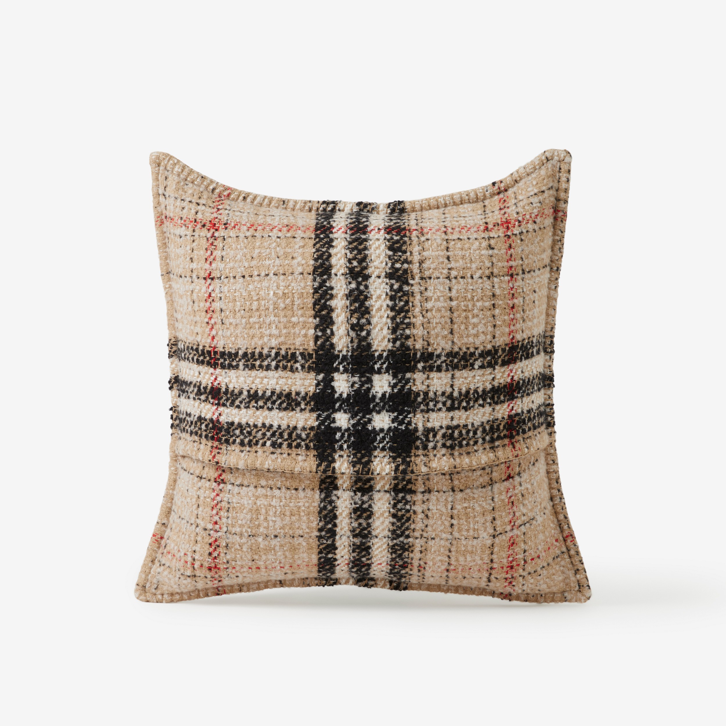 Check Cashmere Blend Tweed Cushion Cover in Archive Beige | Burberry® Official - 2