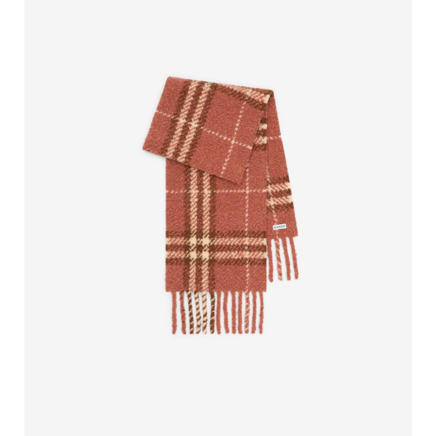 Check Alpaca Wool Blend Bouclé Scarf
