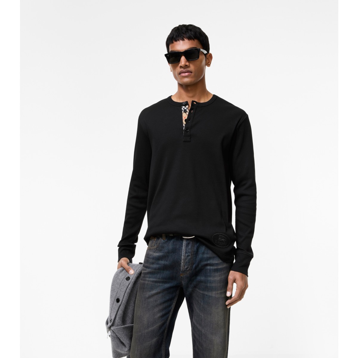  Check Long-sleeve Cotton top