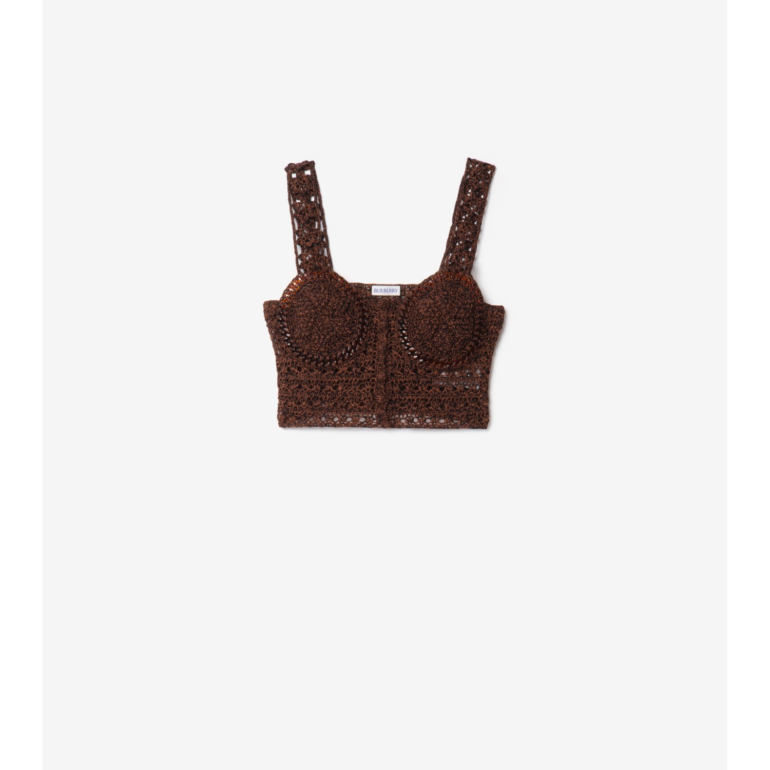 Cropped Crochet Mouliné Cotton Top