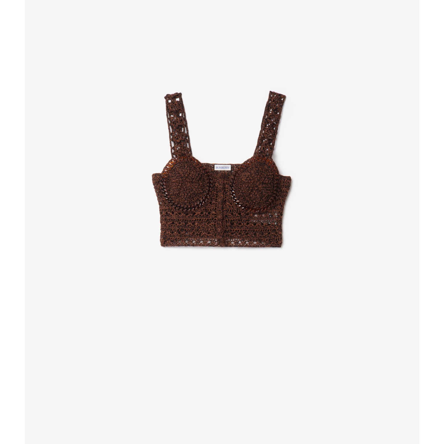 Cropped Crochet Mouliné Cotton Top