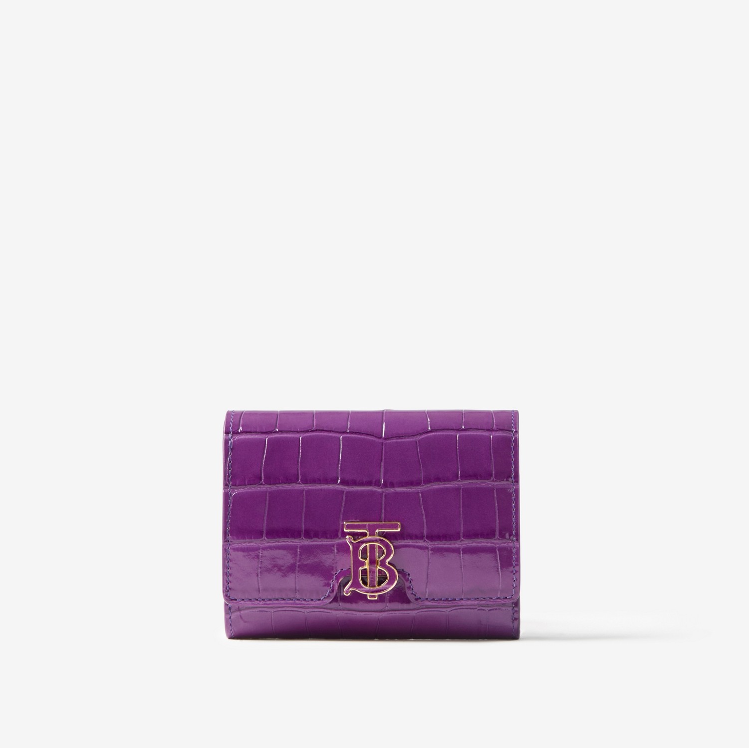 Leather TB Compact Wallet in Thistle - Women | Burberry® Official
