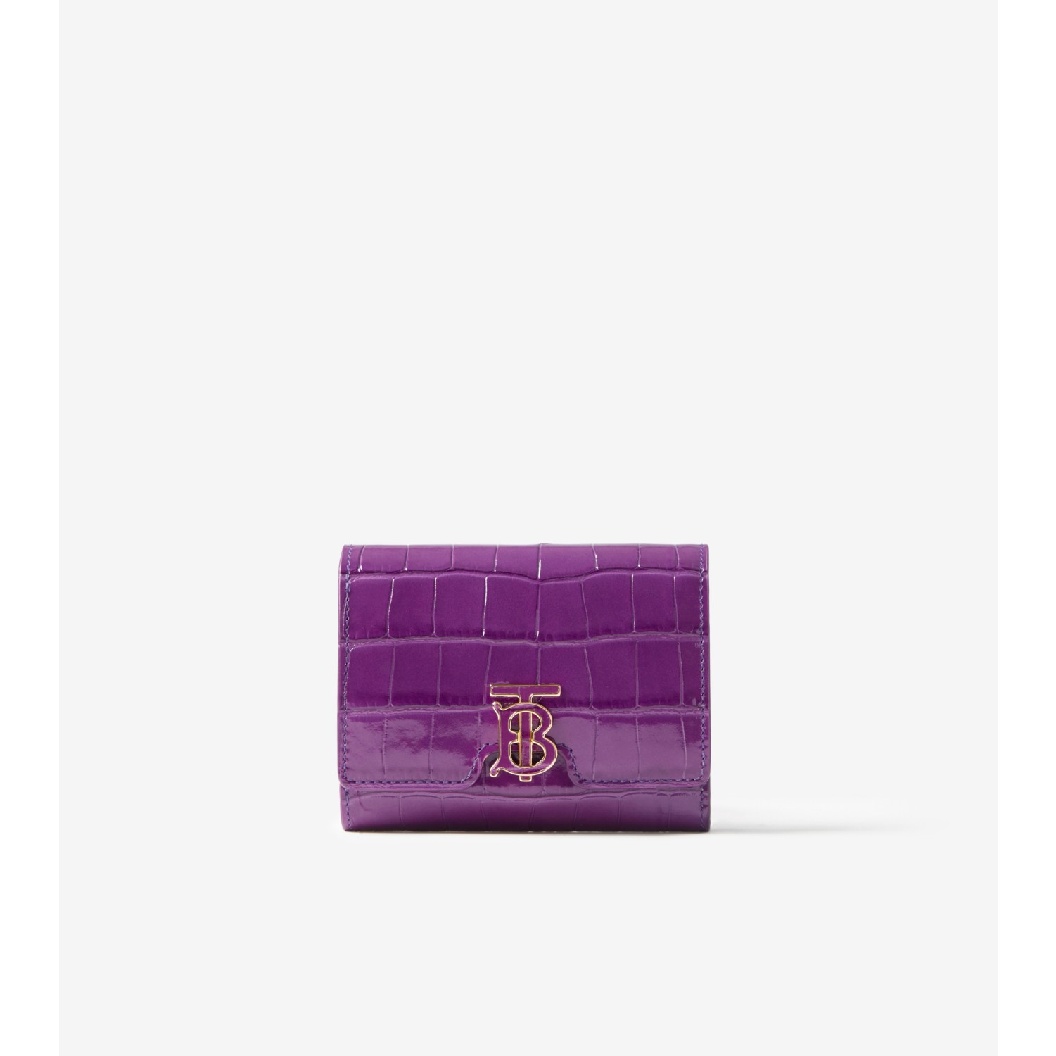 Leather TB Compact Wallet in Thistle - Women