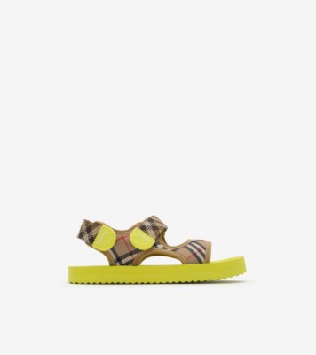 Check Sandals in Sand beige/green - Children | Burberry® Official
