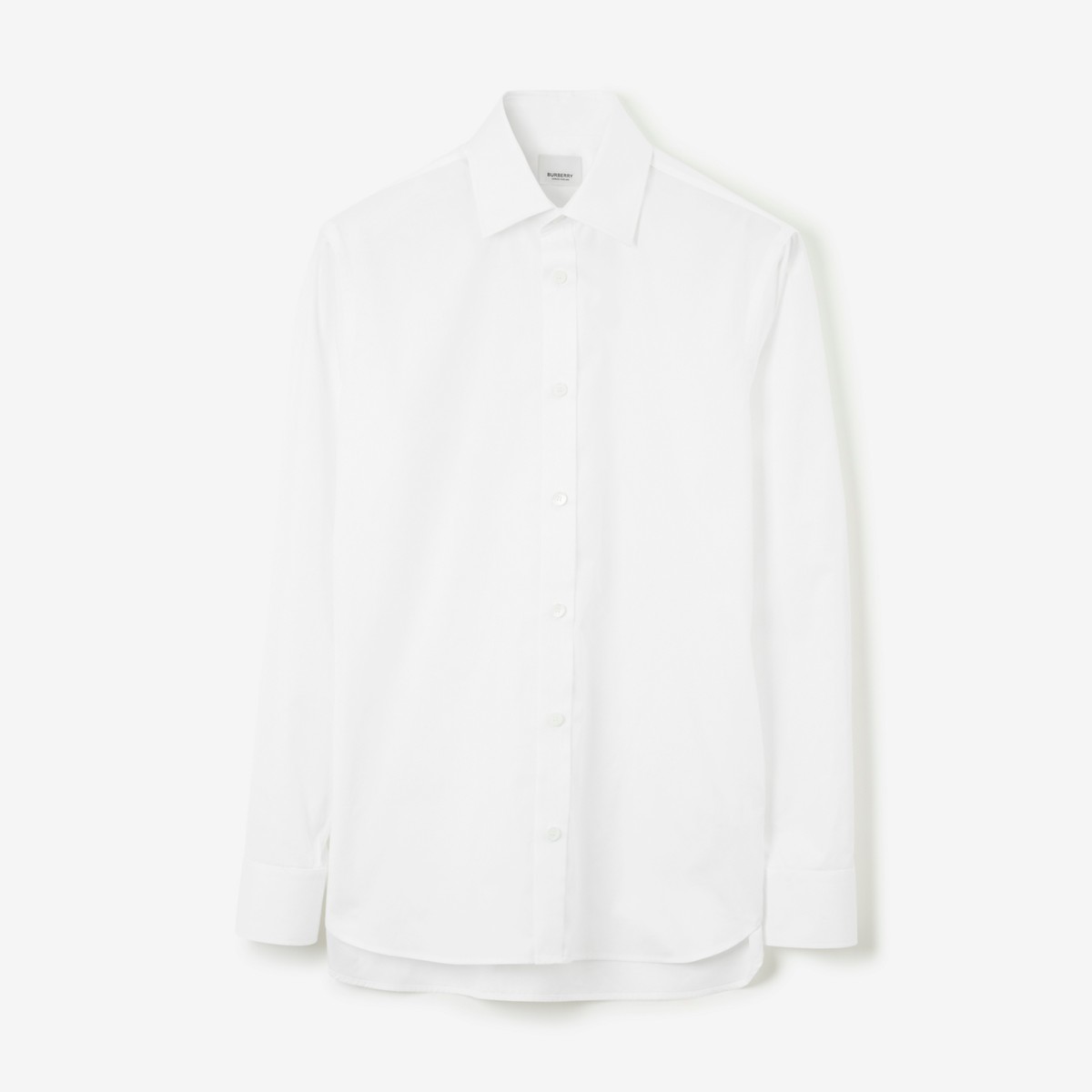 Shop Burberry Cotton Formal Shirt In White
