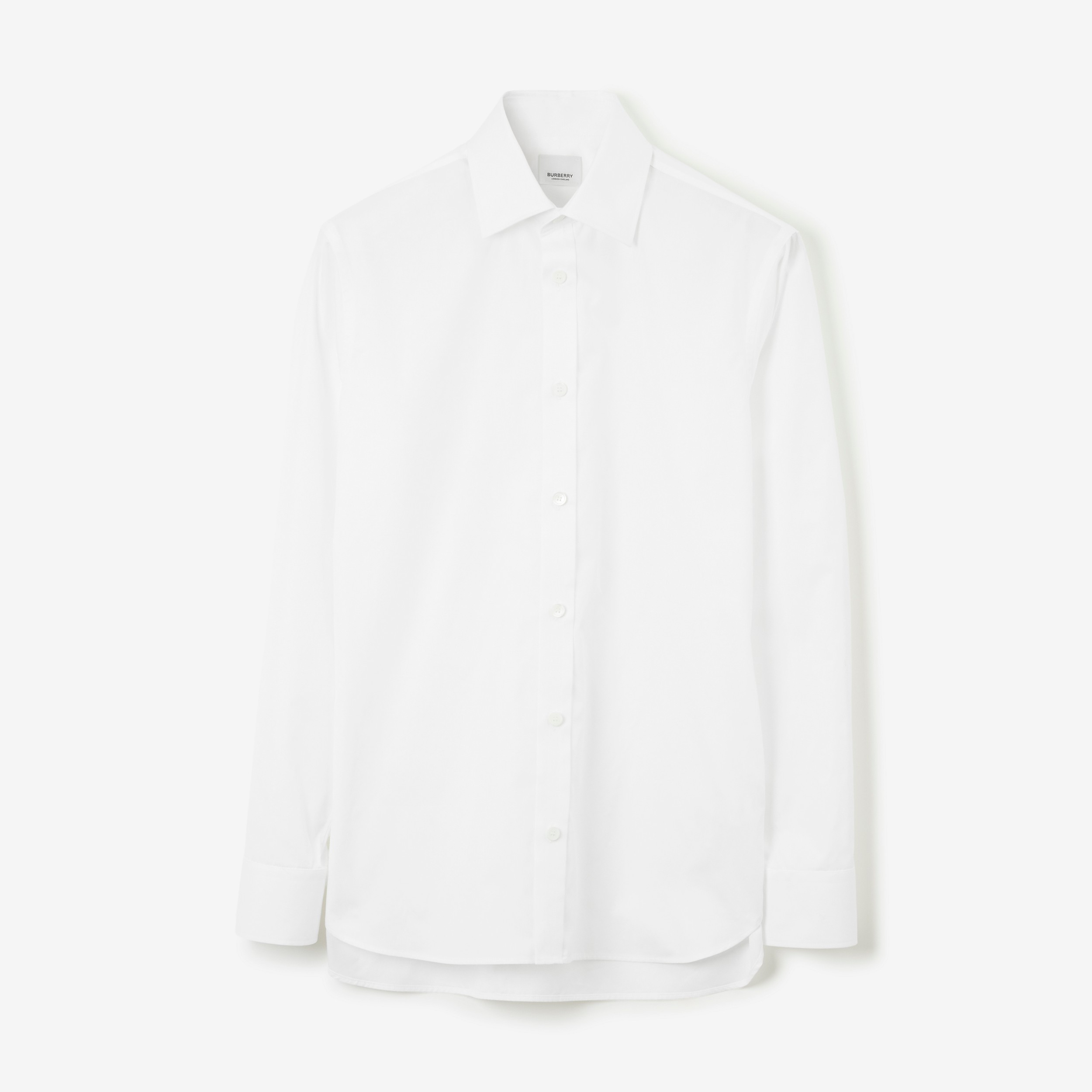 Cotton Poplin Slim Fit Shirt in White - Men | Burberry® Official - 1