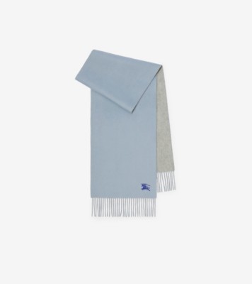 Reversible Cashmere Scarf in Bank/pale grey | Burberry® Official