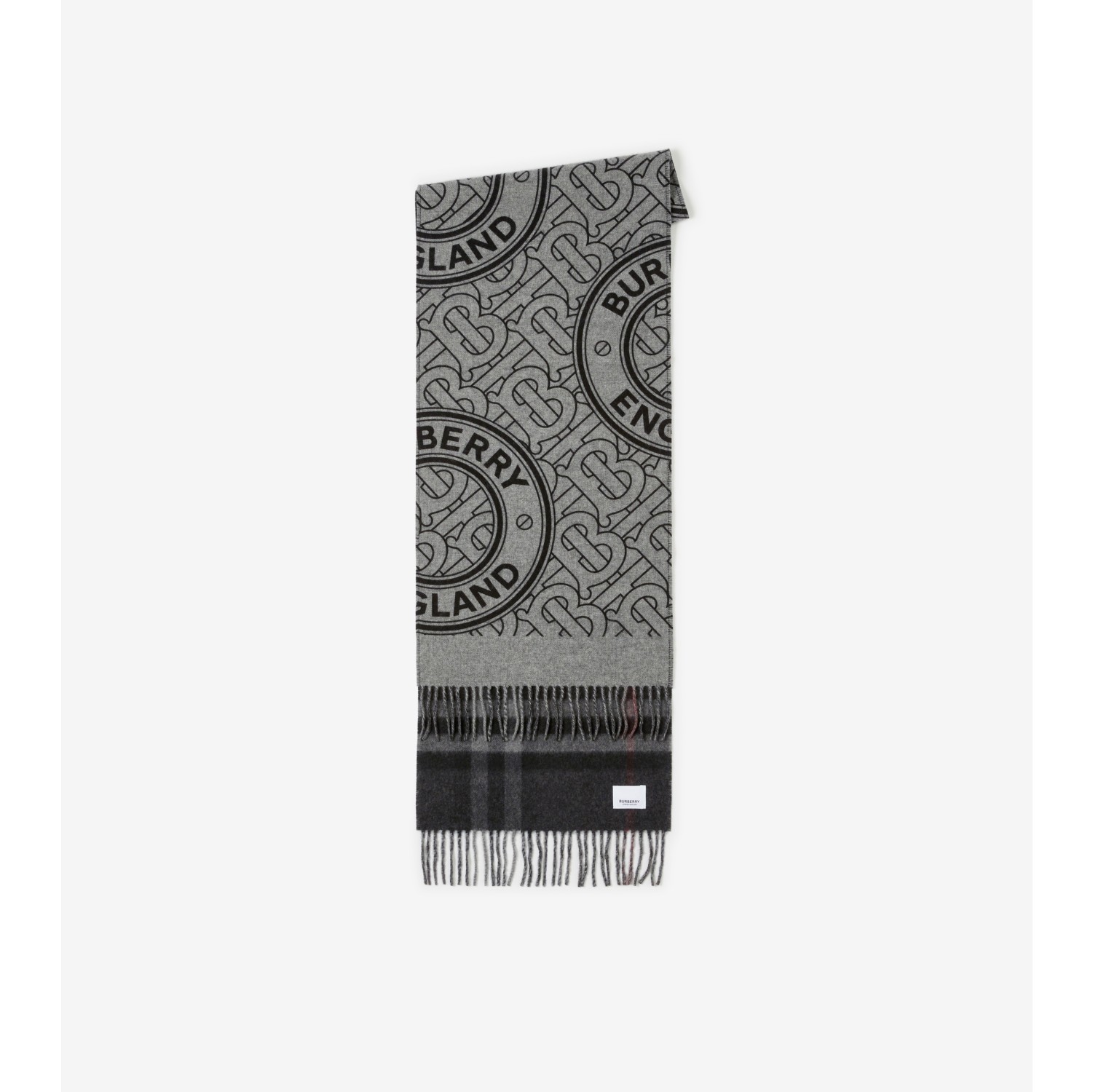 Reversible Montage Cashmere Scarf in Shale Grey Burberry® Official