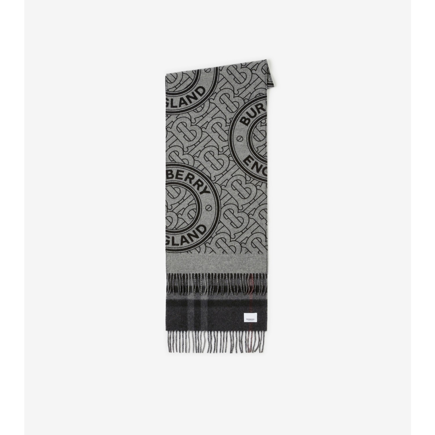 Reversible Check and Monogram Cashmere Scarf in Black/white | Burberry®  Official