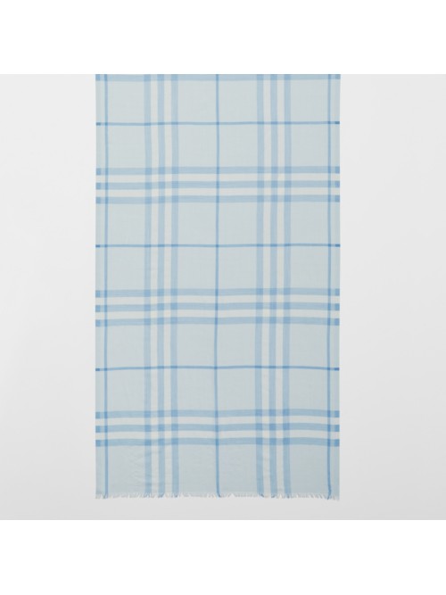 BURBERRY 轻盈格纹丝毛混纺围巾