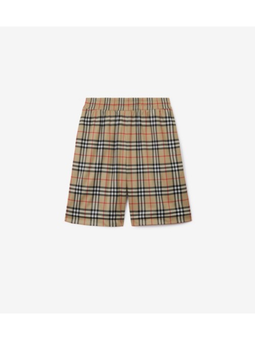 Shop Burberry Check Shorts In Archive Beige