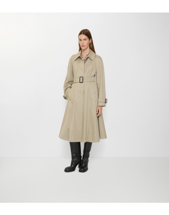 Paletot long Ellingham évasé en gabardine