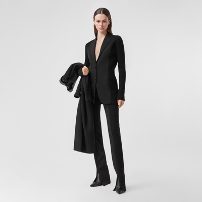 black tailored coat womens