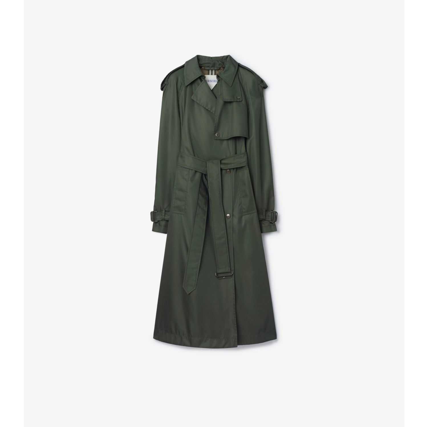 Long Nylon Hooded Trench Coat
