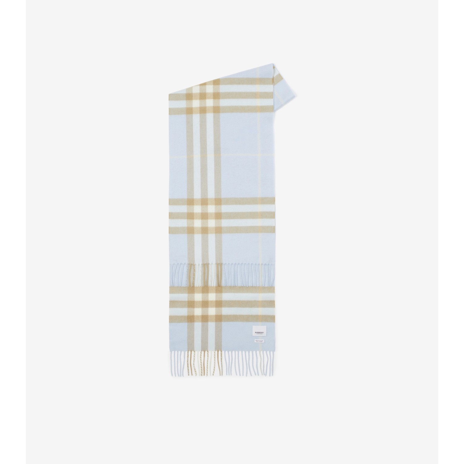 バーバリーチェック カシミアスカーフ (ブルー) | Burberry®公式サイト