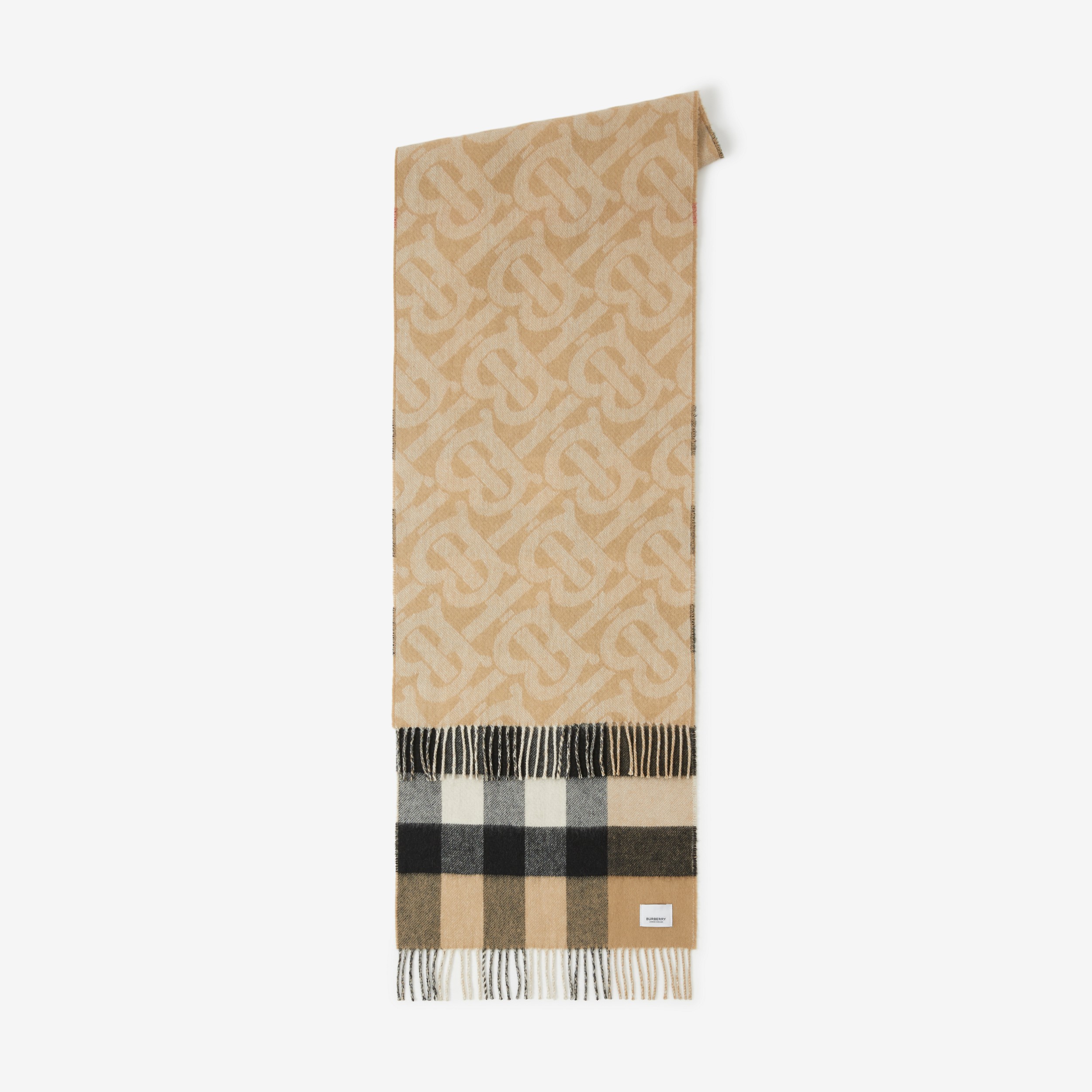 双面两用格纹羊绒围巾 (典藏米色) | Burberry® 博柏利官网 - 2
