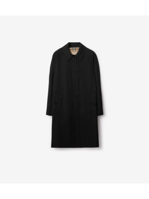 Burberry Mid-length Camden Heritage Car Coat In Black