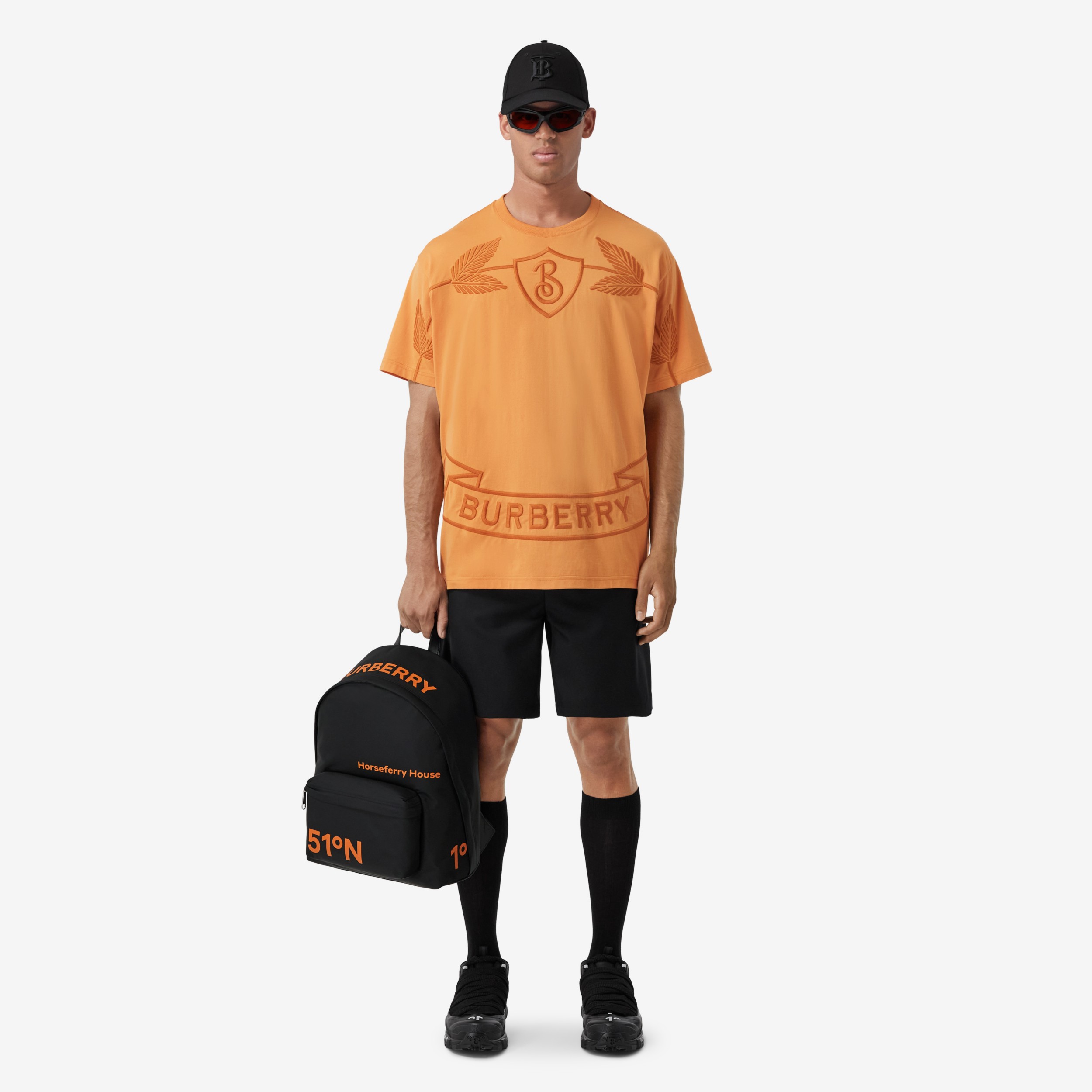 Coordinates Print Backpack in Black/orange - Men | Burberry® Official - 4
