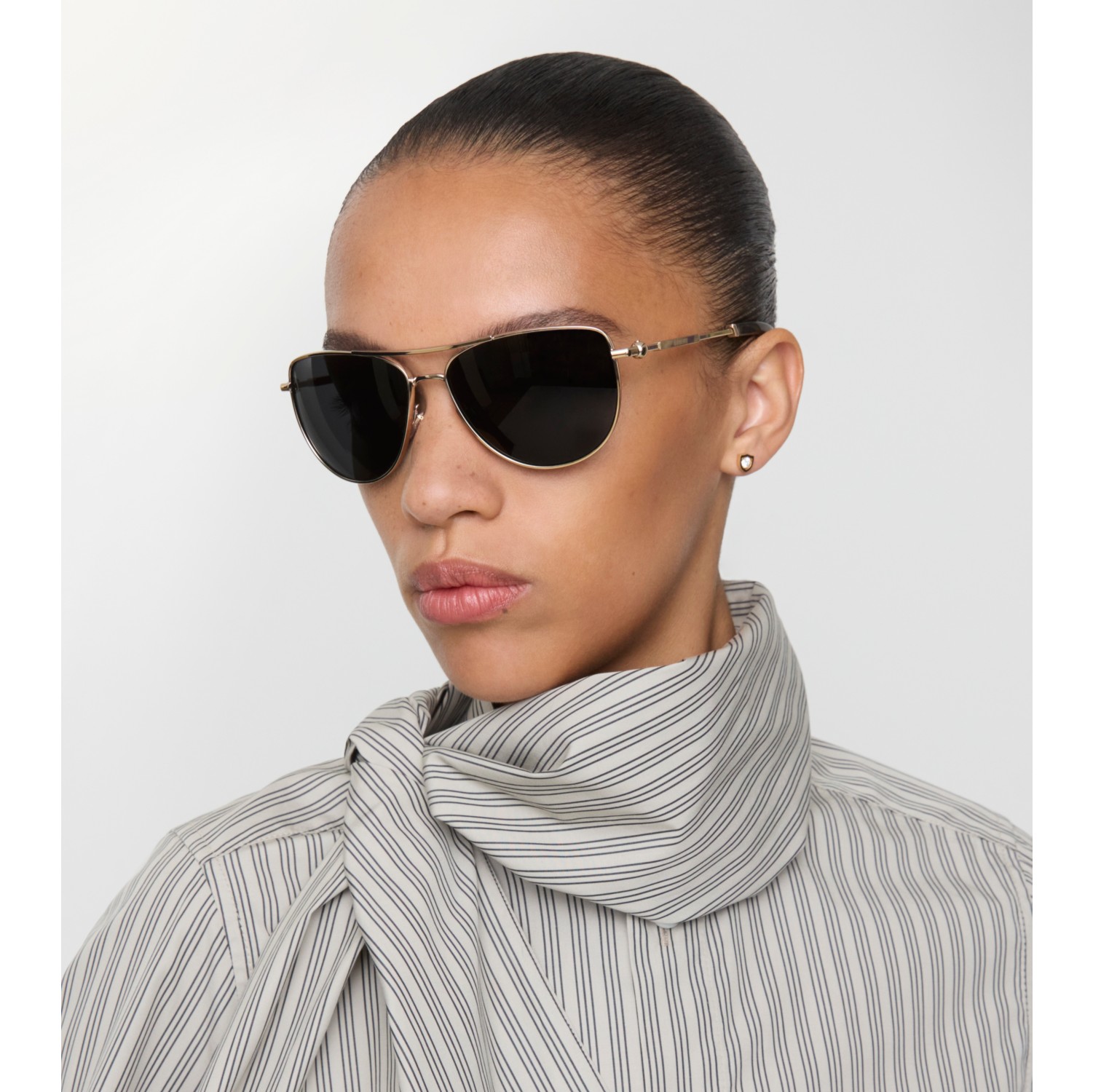 Metal Logo Square Sunglasses in Shiny gold | Burberry® Official