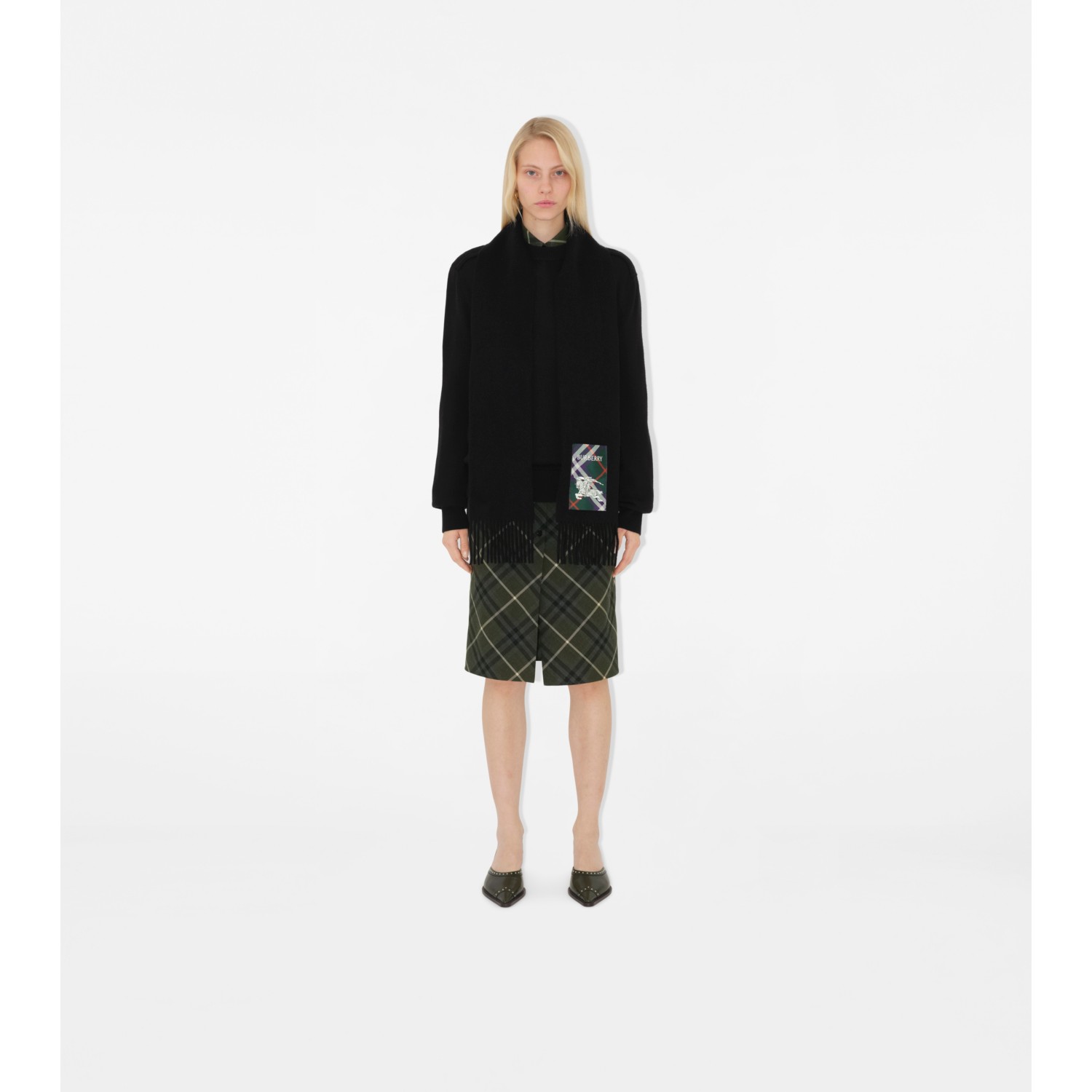 Check Label Cashmere Scarf - thumbnail 7