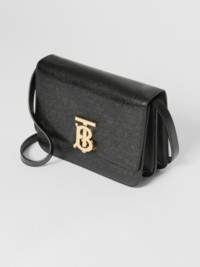 BURBERRY Black Mini Leather TB Bag