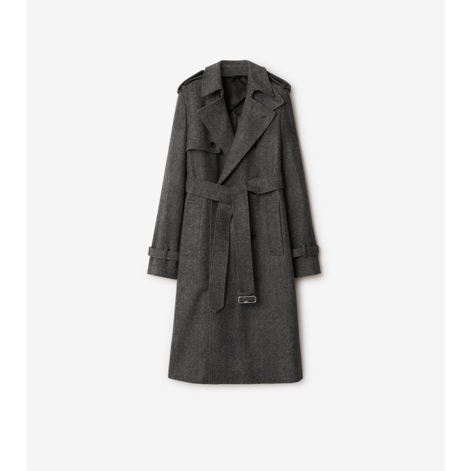 Langer Trenchcoat aus Wolle