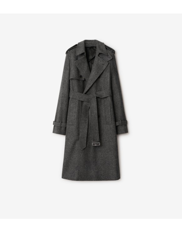 Burberry grey pea coat deals