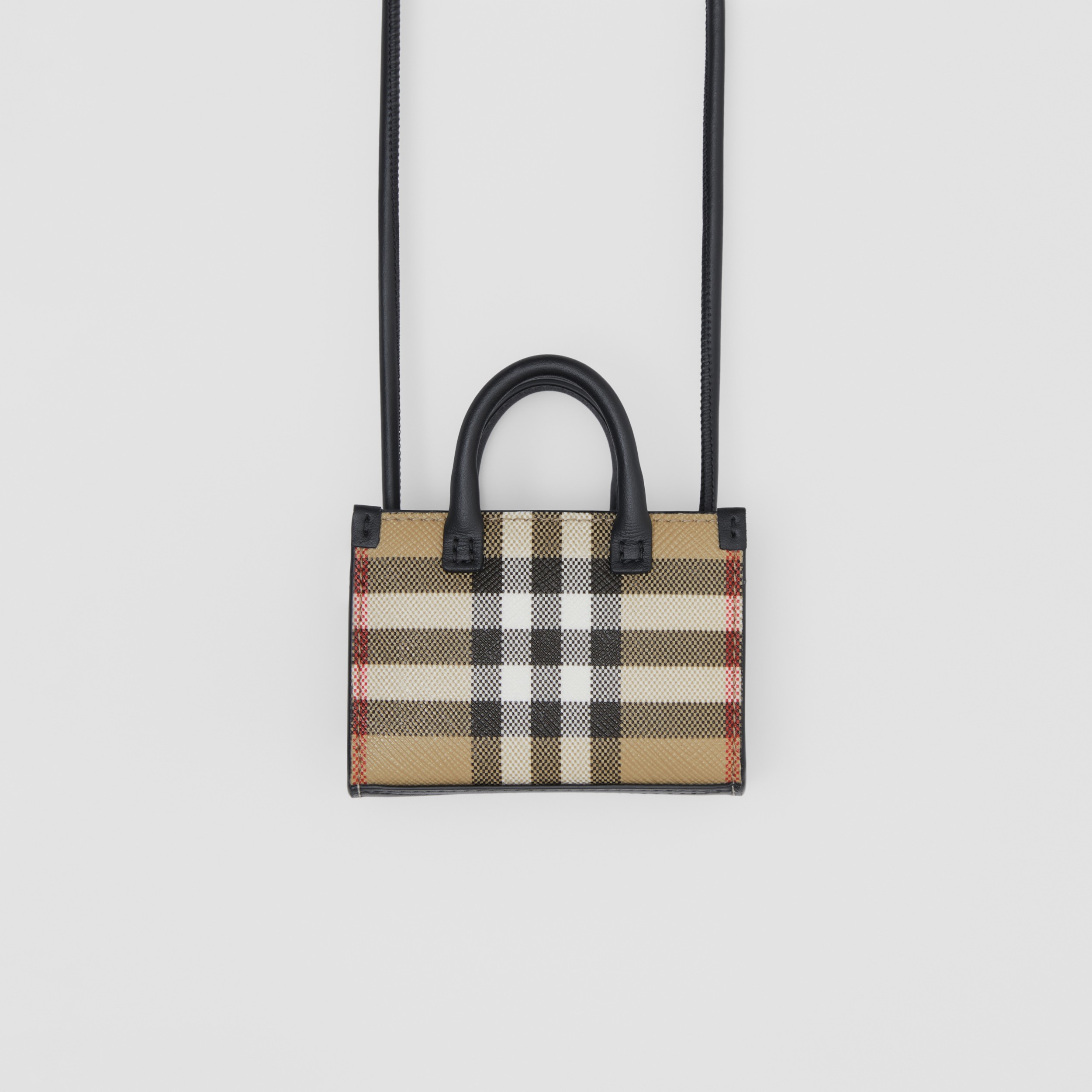 Vintage Check and Leather Micro Bag in Archive Beige - Men | Burberry®  Official