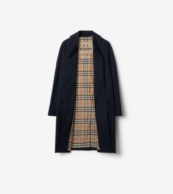 Mid-length Camden Heritage Car Coat in Coal blue - Women, Cotton Gabardine  | Burberry® Official