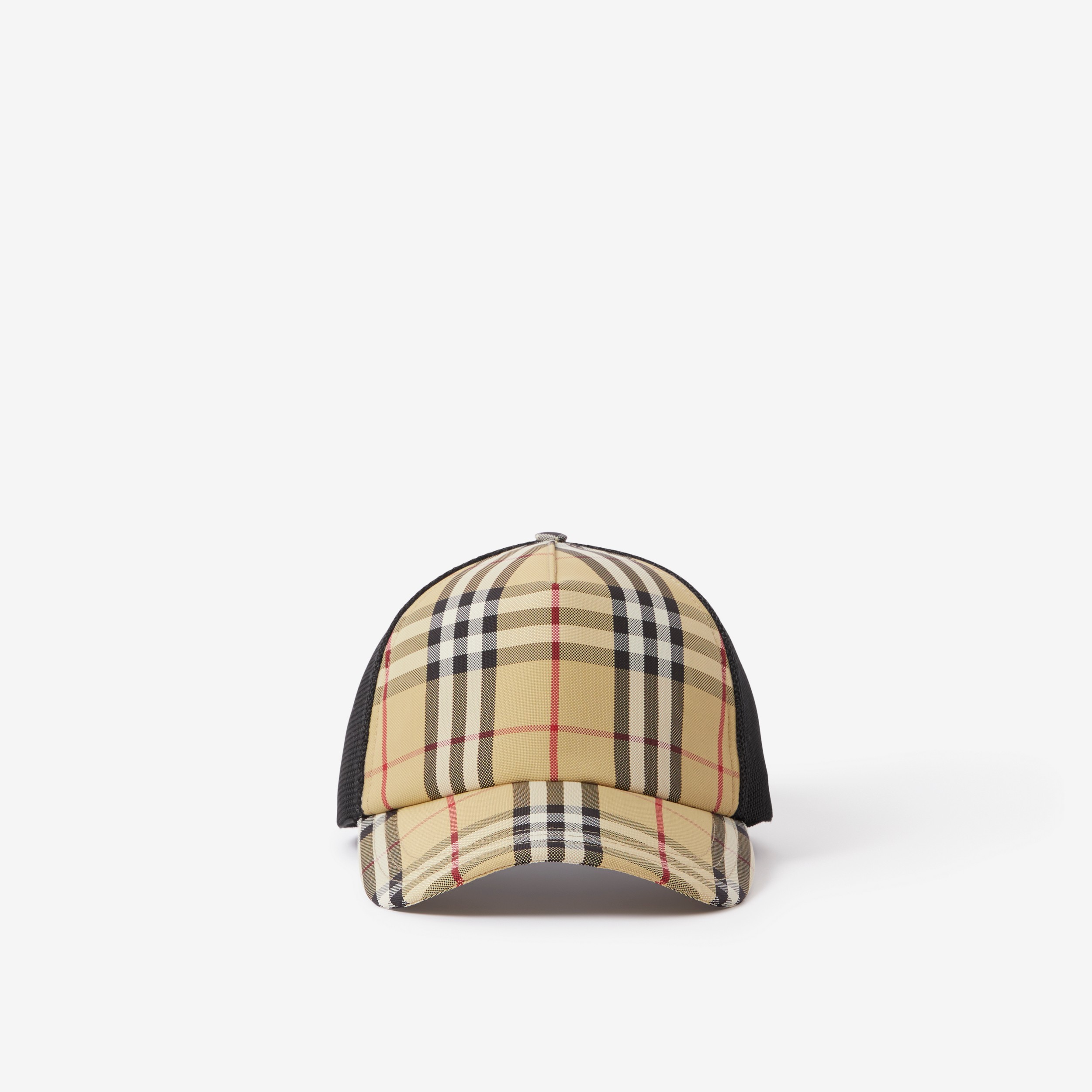 格纹拼网眼棒球帽 (典藏米色) | Burberry® 博柏利官网 - 1