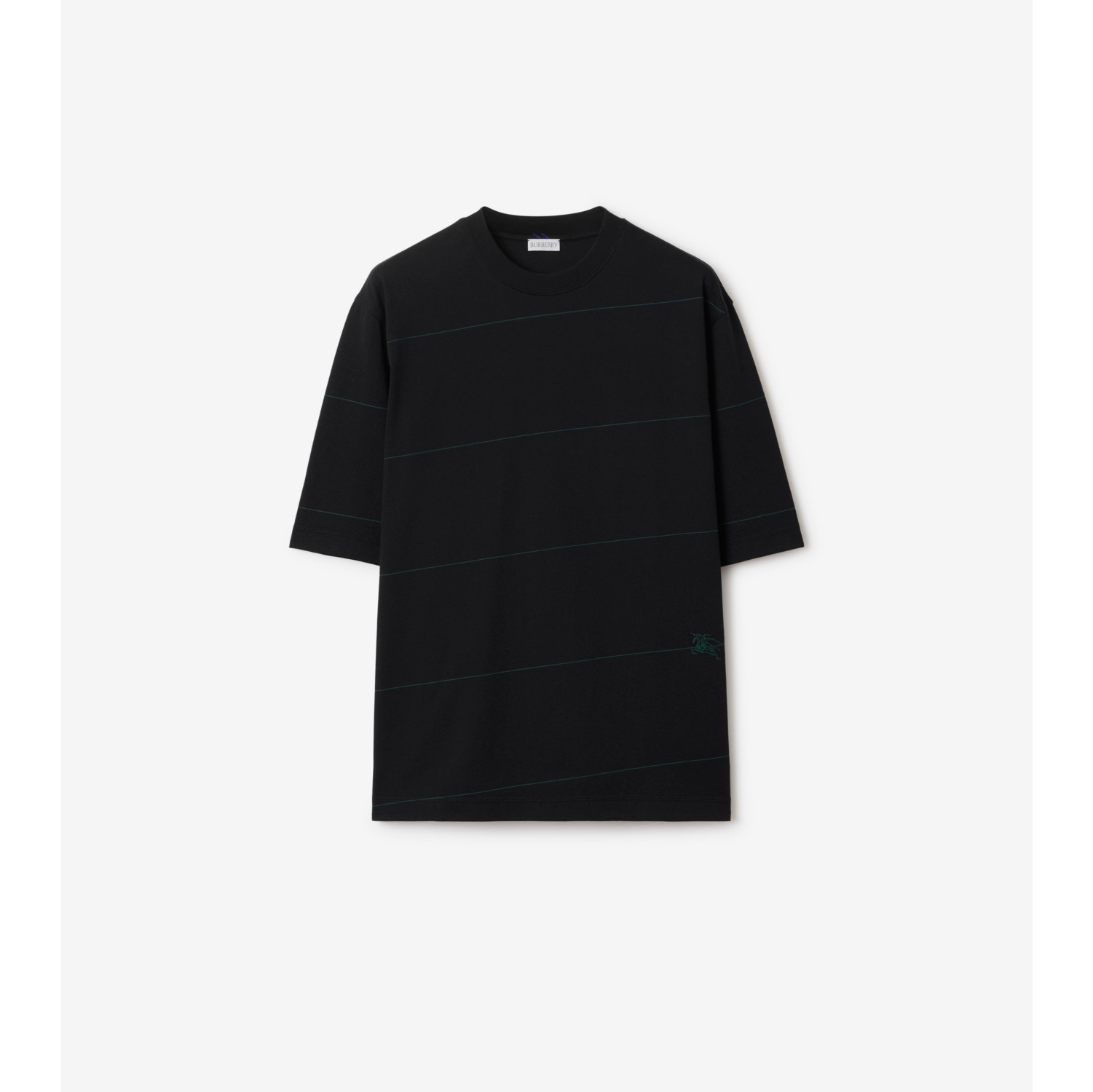 Striped Cotton T-shirt in Black - Men | Burberry® Official