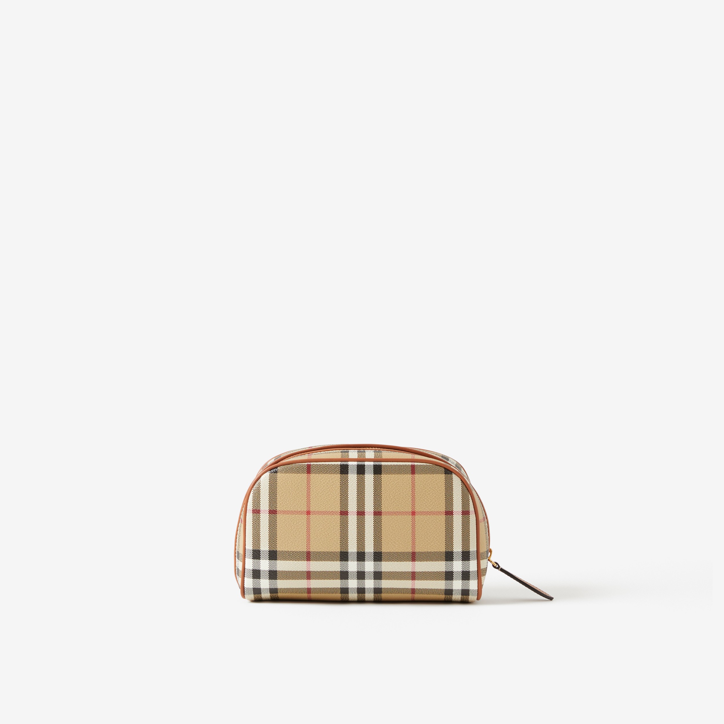 Small Check Travel Pouch in Archive Beige - Women | Burberry® Official - 3