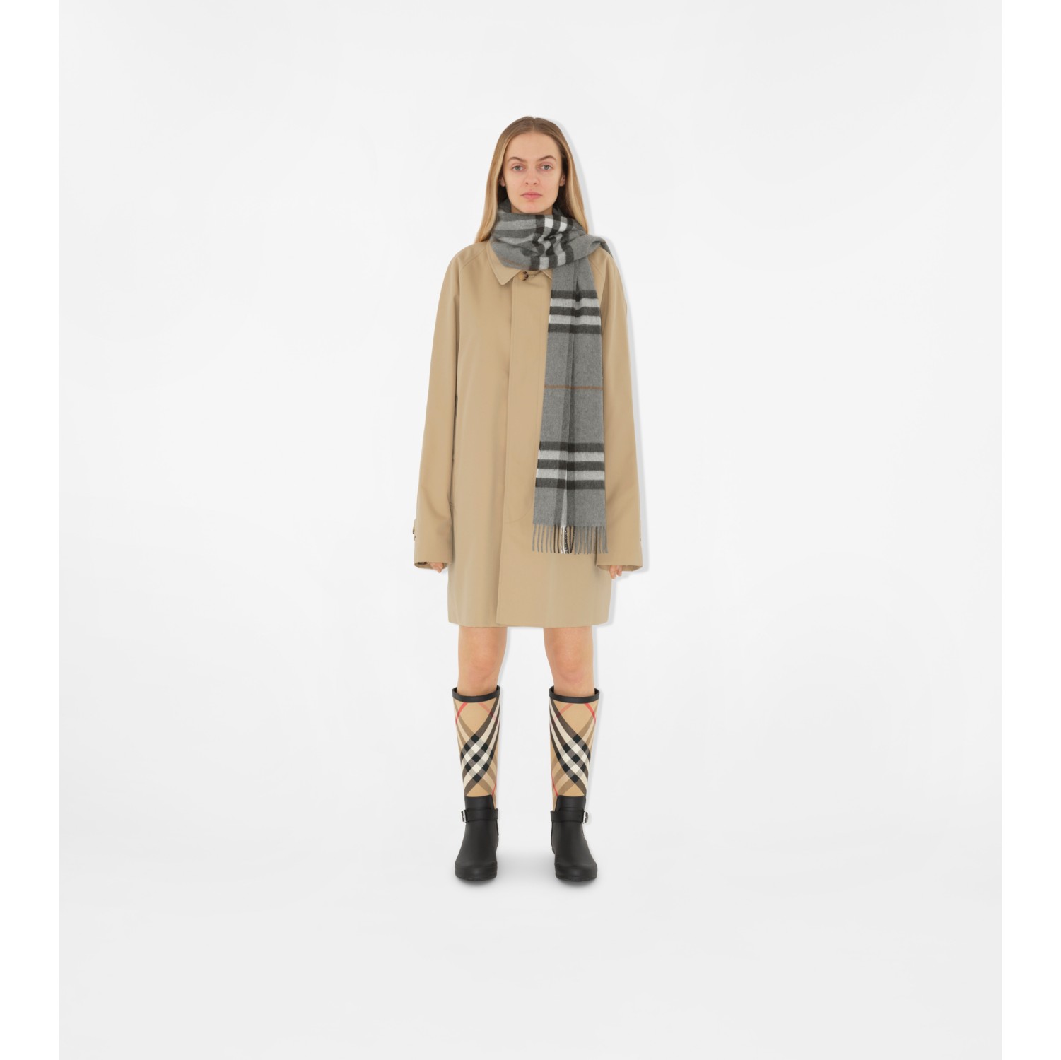 Burberry grey cheap check scarf