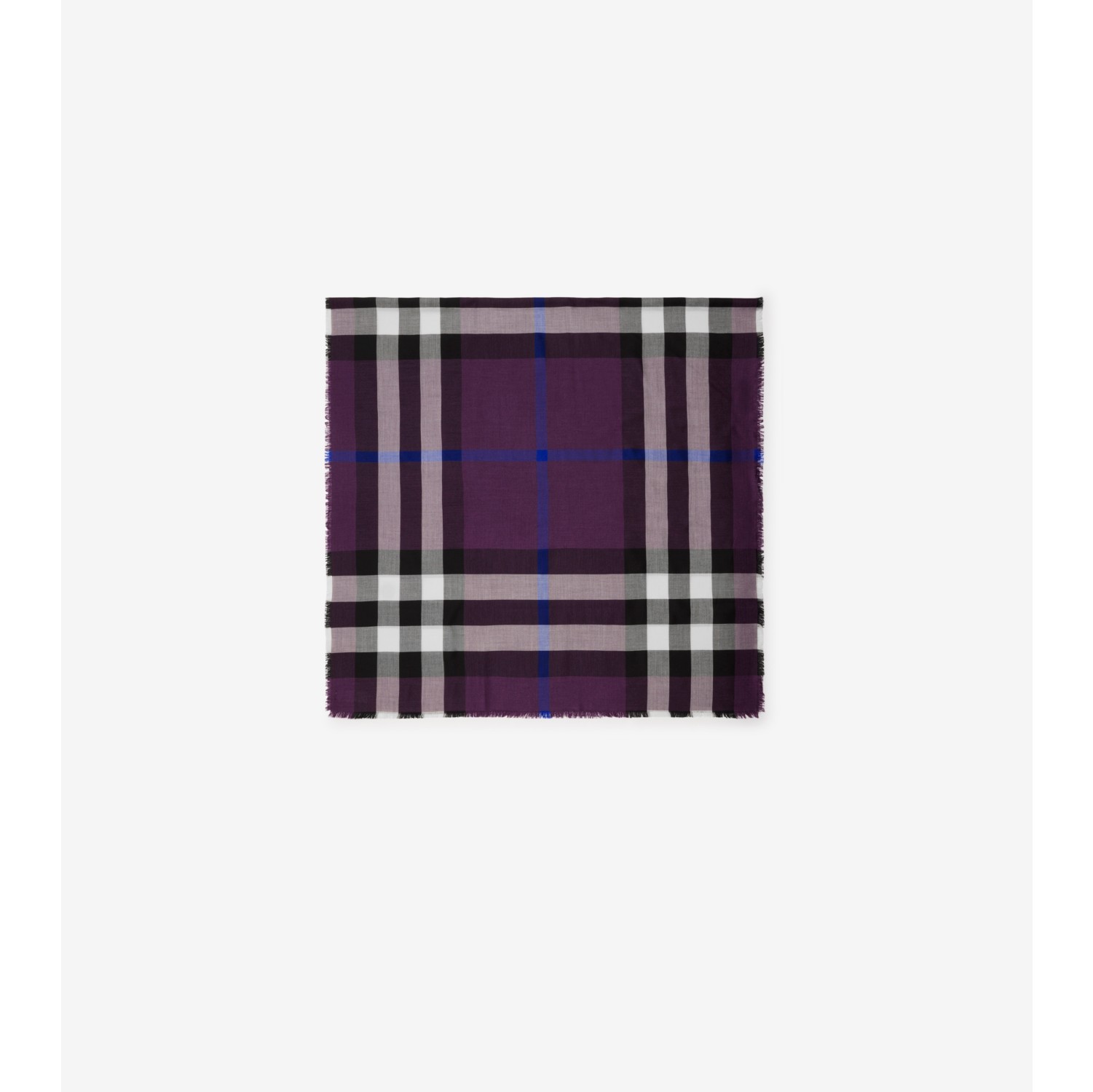 Check Cashmere Silk Scarf in Pansy | Burberry® Official