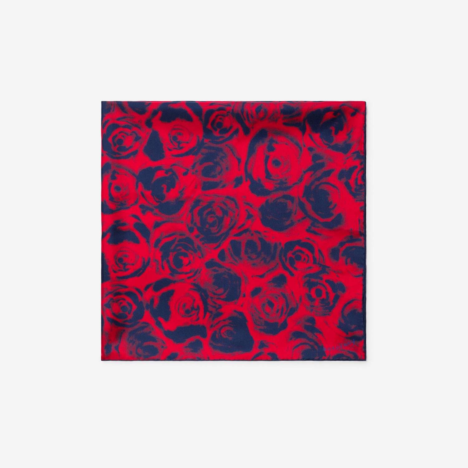 Pañuelo en seda con estampado de rosas (Rojo Buzón) | Burberry® oficial