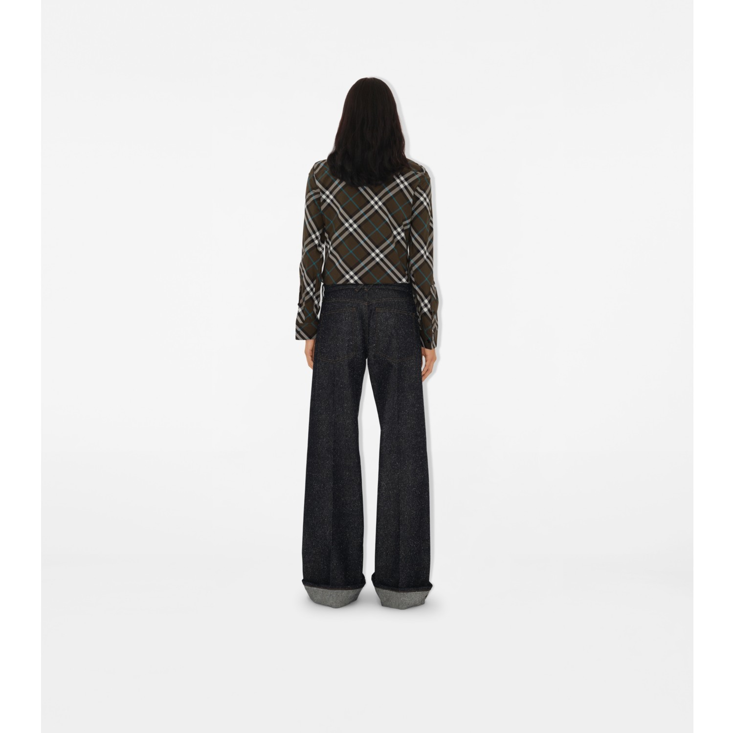 Camicia con vestibilità slim in cotone Check