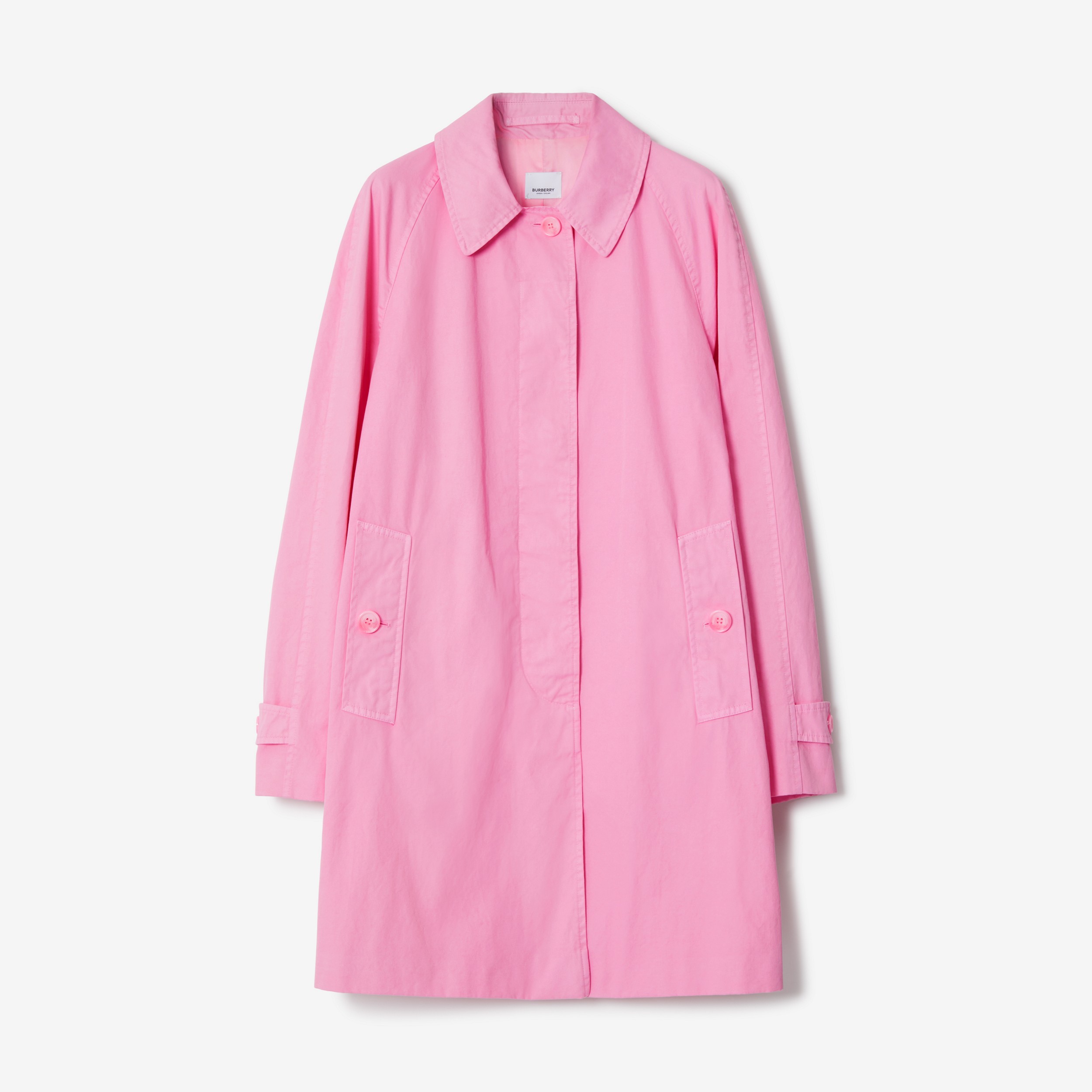 Cotton Gabardine Car Coat in Lotus Pink - Women | Burberry® Official - 1