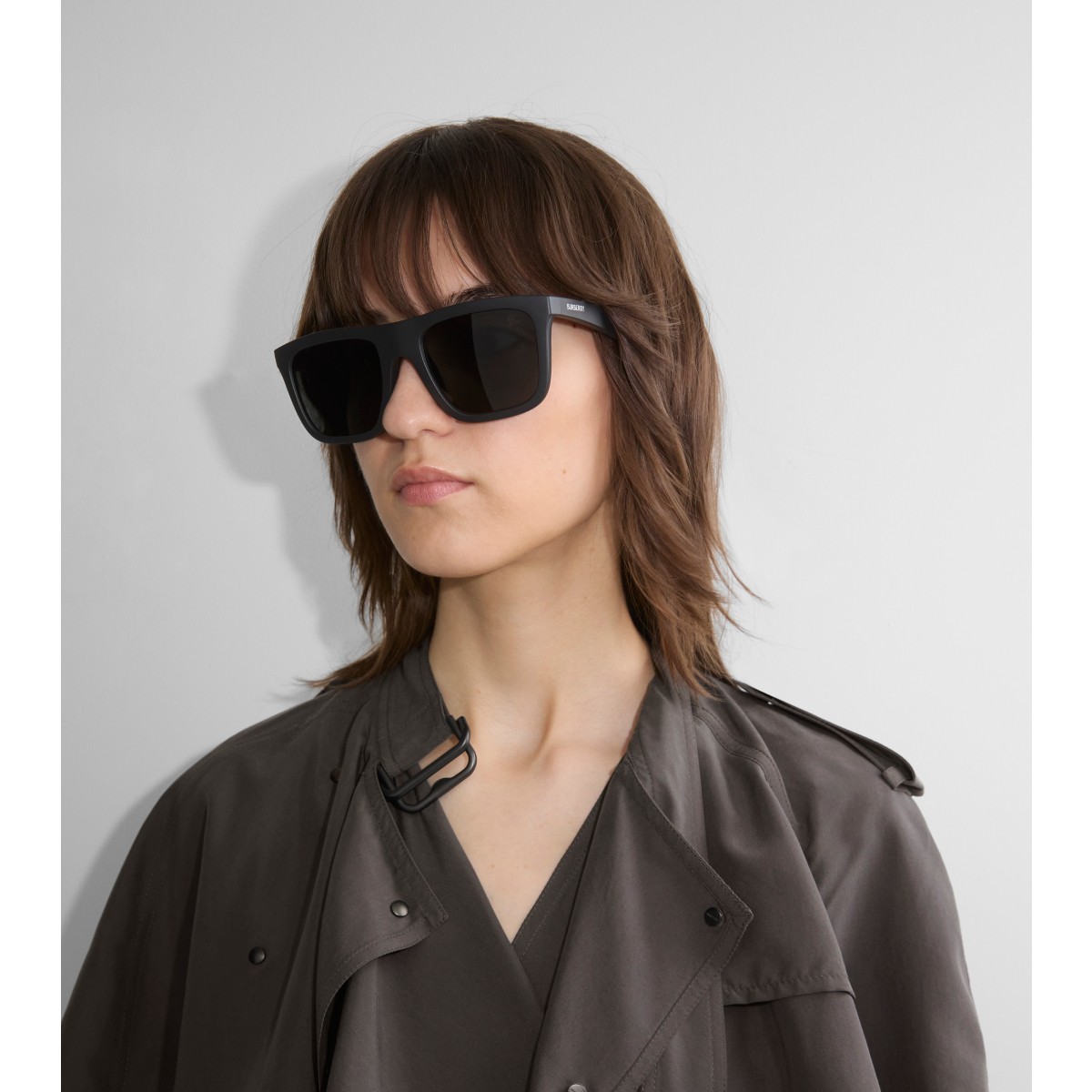  Check Embossed Square Sunglasses