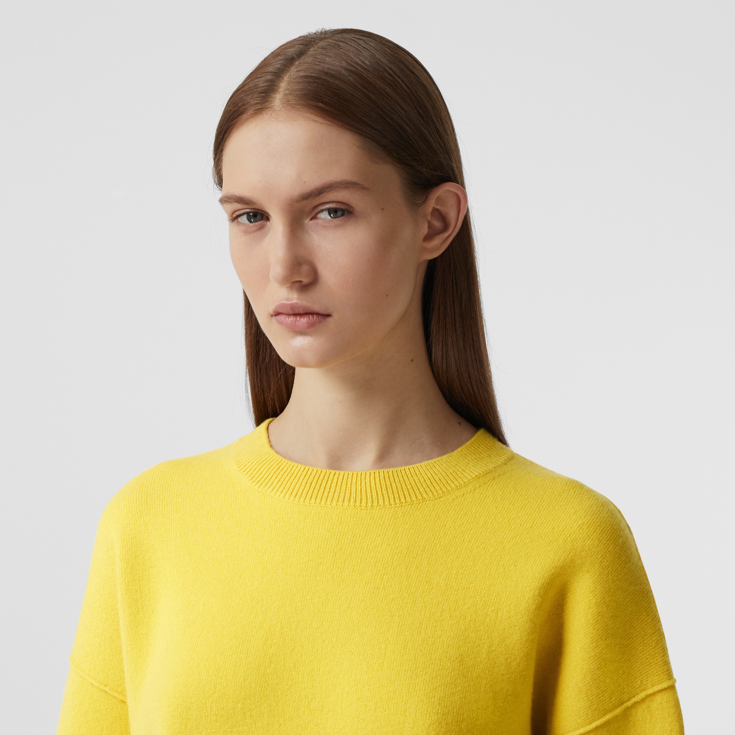 Monogram Motif Cashmere Blend Sweater in Bright Yellow - Women ...