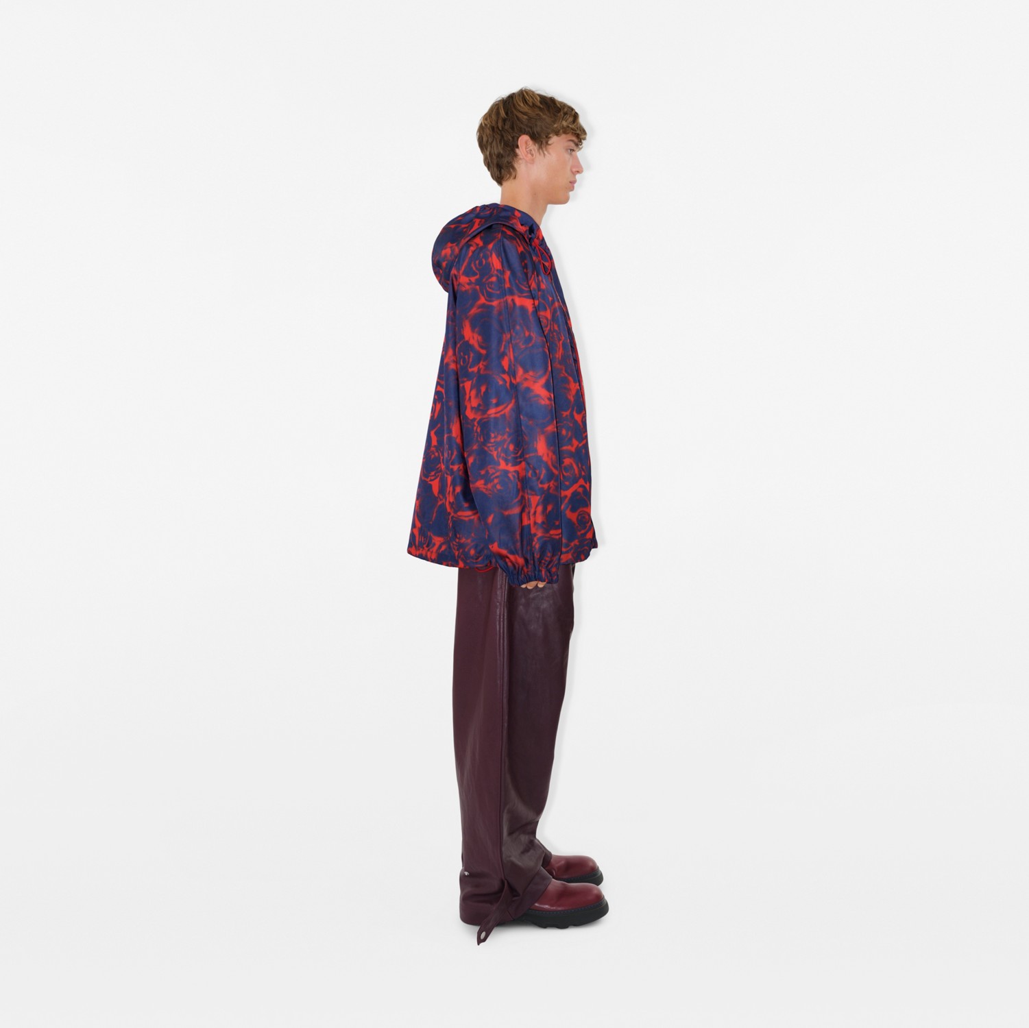Rose Print Hooded Jacket in Pillar - Men | Burberry® Official