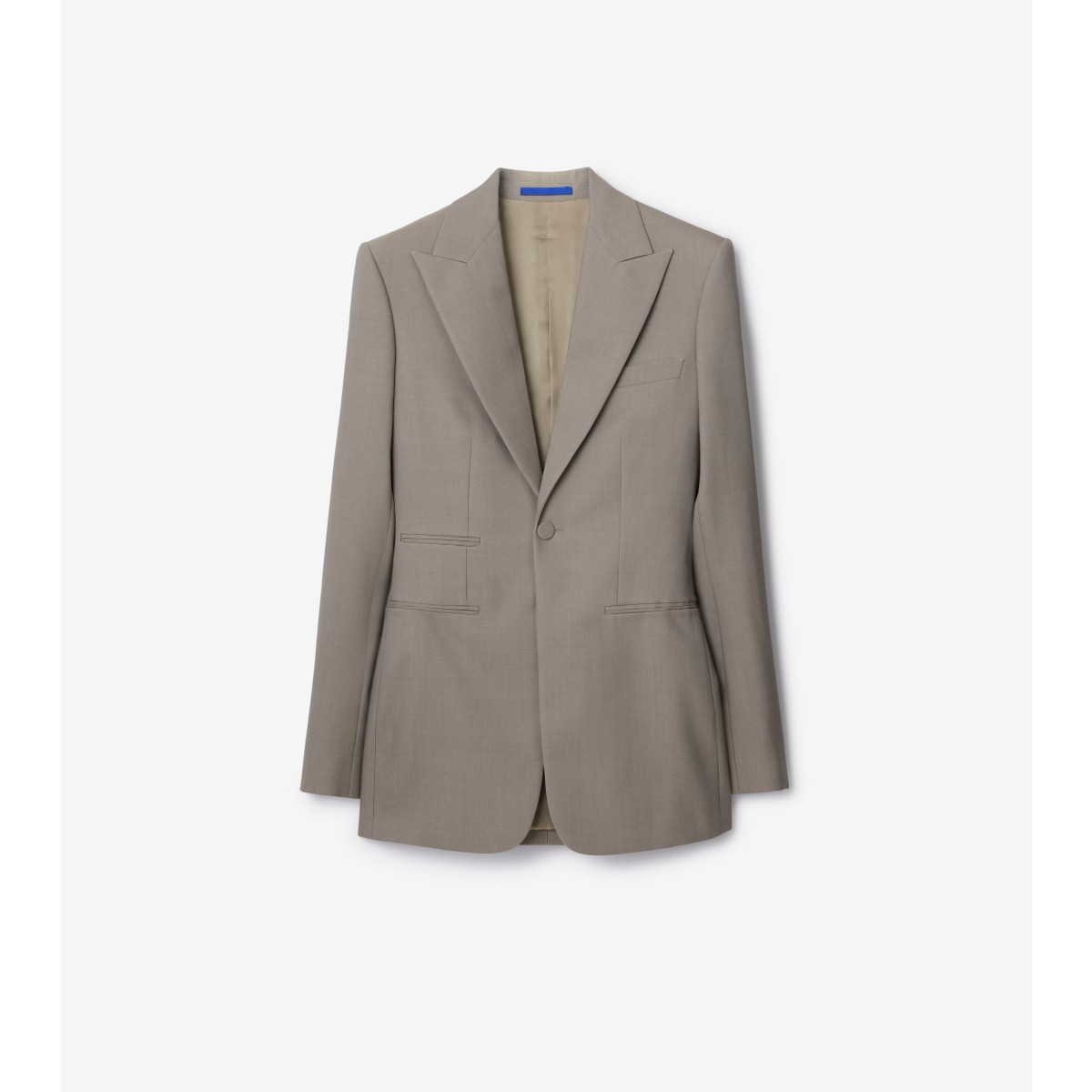 Burberry Single-breasted Wool Blazer Jacket In Wax